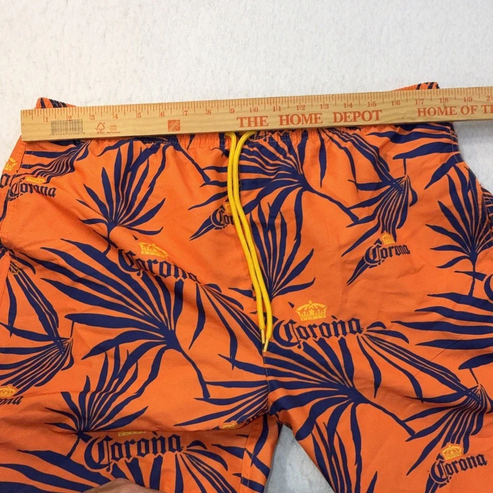 Corona Men's Swimwear Size Large Pool Beach Trunks‎ , Shorts Orange With Blue